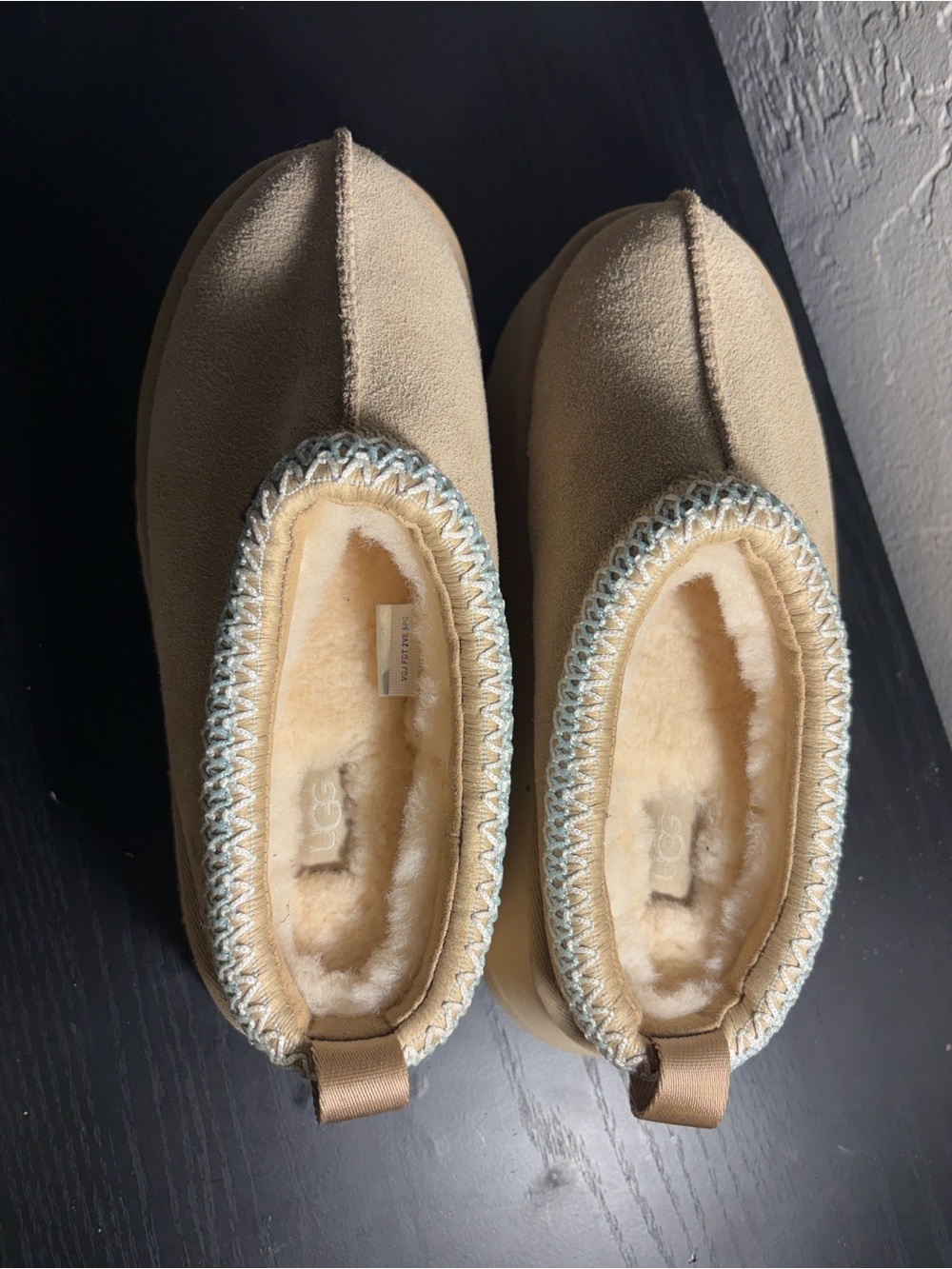 UGG Women’s Tan Slip-On Shearling-Lined Slippers